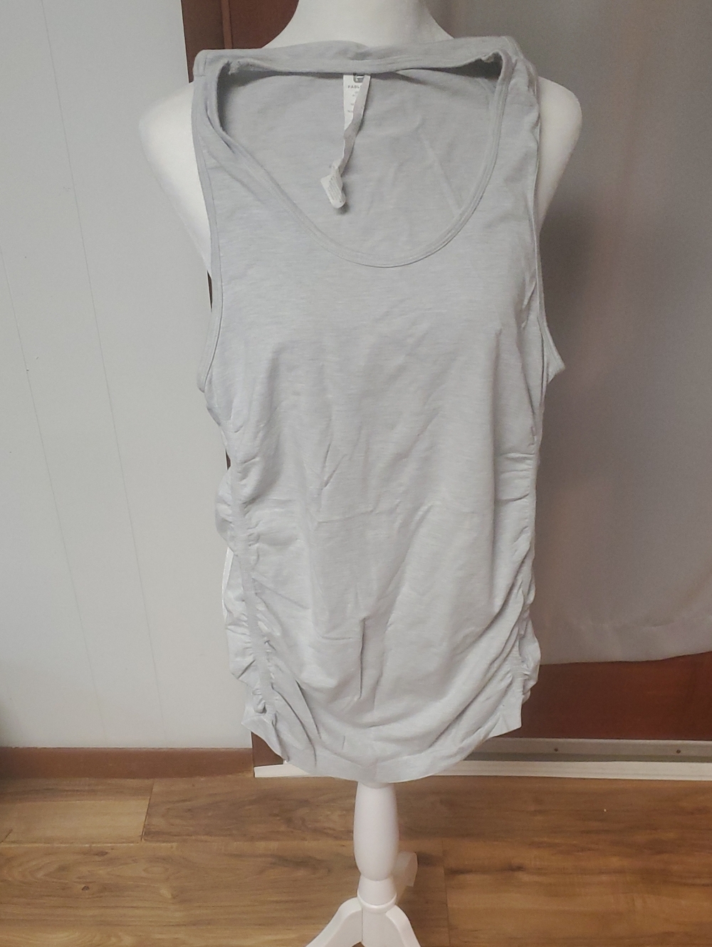 Fabletics Light Gray Ruched Side Tank
